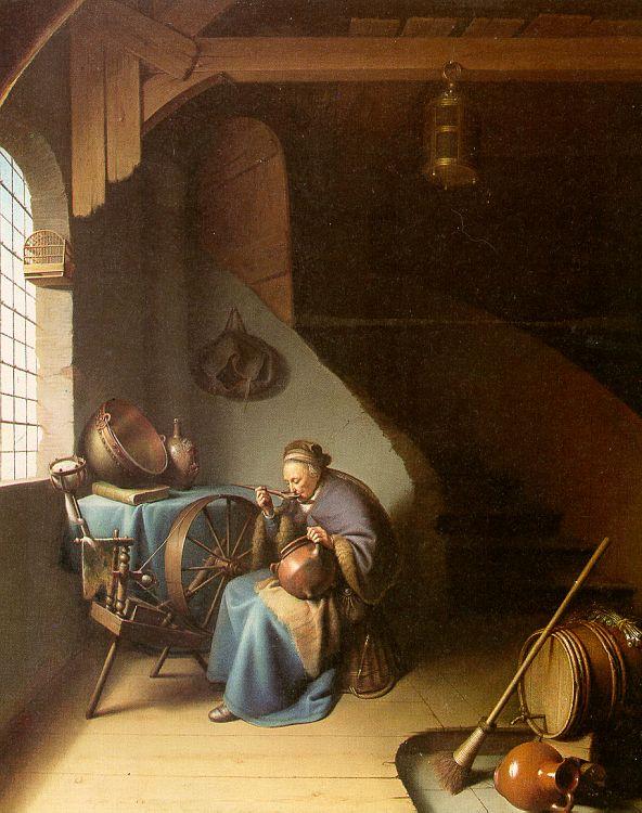 Gerrit Dou Woman Eating Porridge